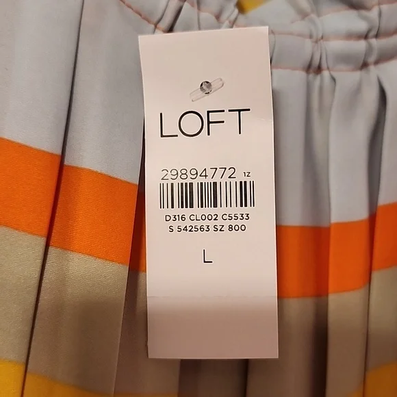 Loft striped dress, Size L - Picture 3 of 3